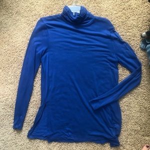Jcrew Royal Blue Thin Split Turtleneck